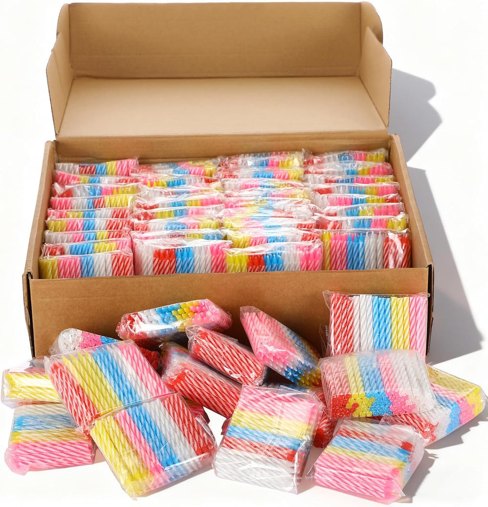 20 Pack (1400 Count) Bulk Spiral Birthday Candles, Multicolored
