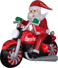 Gemmy Christmas Airblown Inflatable Inflatable Luxe Santa on Christmas Motorcycle, 5.5 ft Tall, red