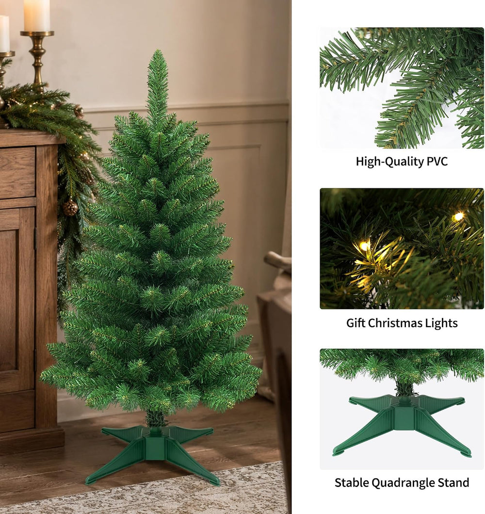 4FT Artificial Small Christmas Tree Mini Tabletop Decor Green