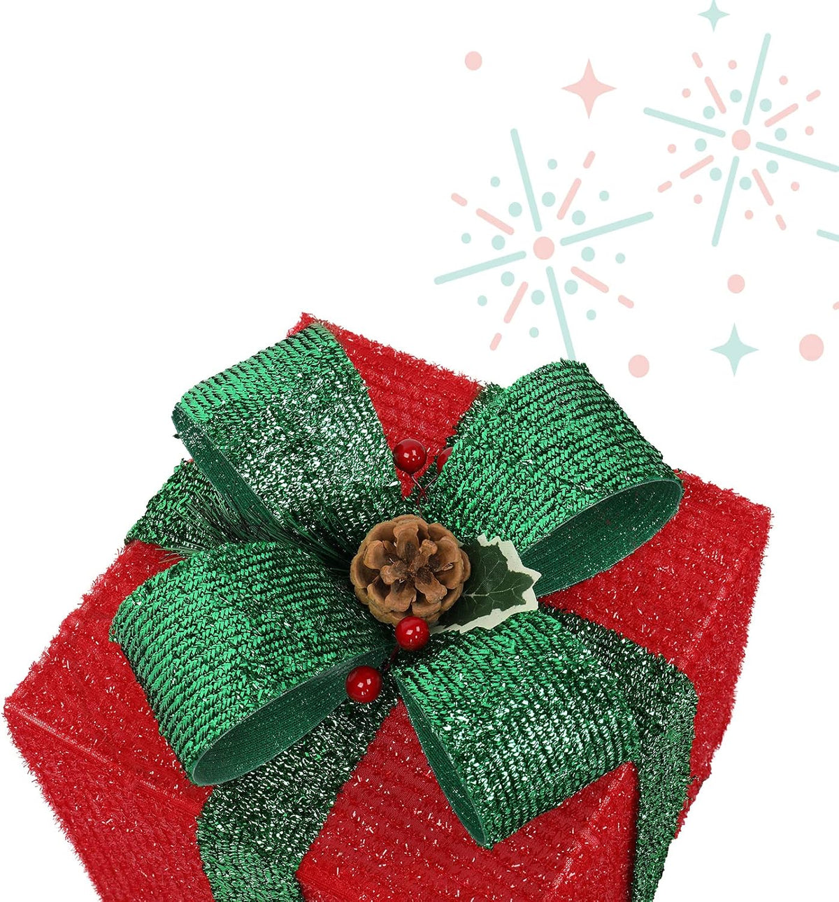 vingli christmas lighted gift boxes set of 3, side view