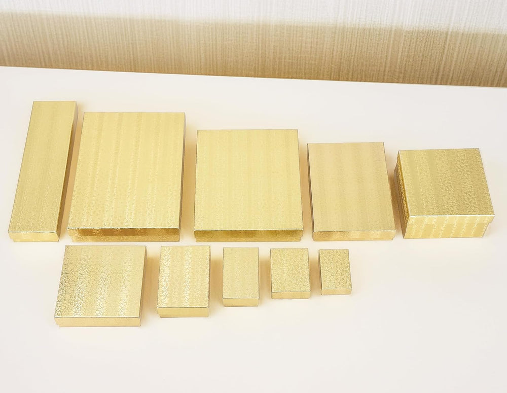 TheDisplayGuys 25 Cardboard Jewelry Gift Boxes with Inserts - Gold Foil