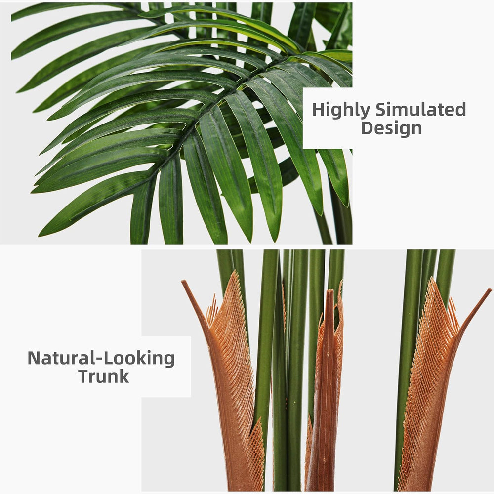 ASTIDY Artificial Plant 5FT Fake Palm Tree with White Tall Planter