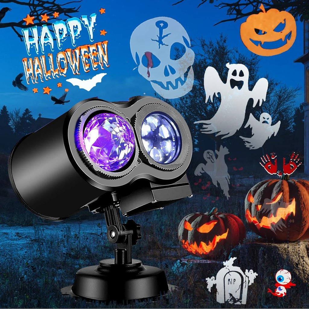 brighter halloween projector lights, 2026 upgraded halloween decorations showing dimensions