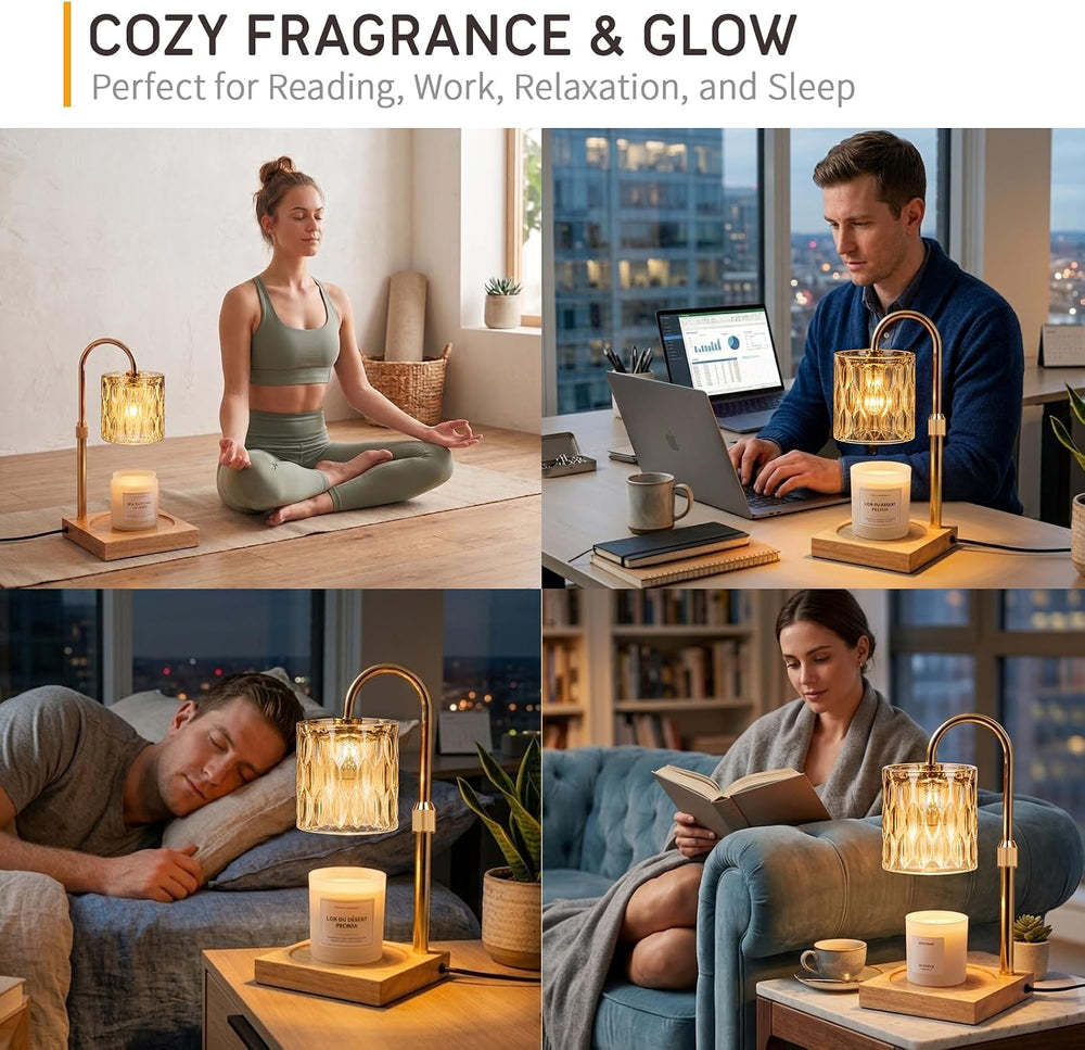 TOACSUCP Candle Warmer Lamp with 3 Bulbs, Adjustable Height Dimmable Candle W...