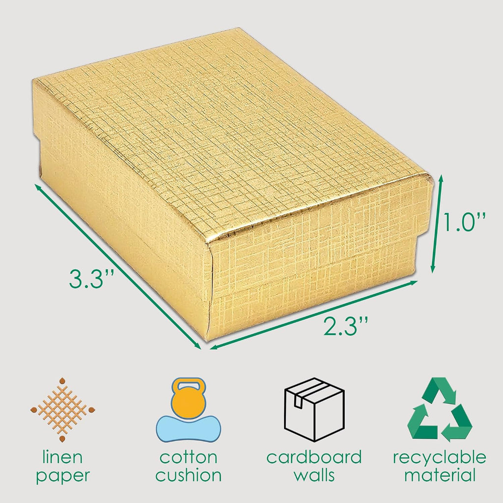 thedisplayguys 100pc cardboard linen paper jewelry gift boxes shown in use