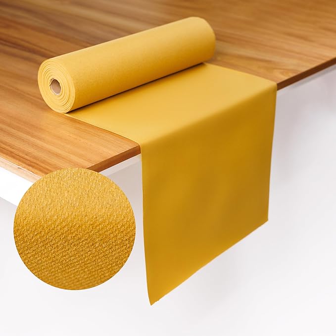 AH American Homestead Paper Dining Table Runner for Party 78 ft = 20 Perforated Table Runners 16” x 48”- Strong, Absorbent, Disposable Linen-Like Table Cover Roll (Mustard Gold)