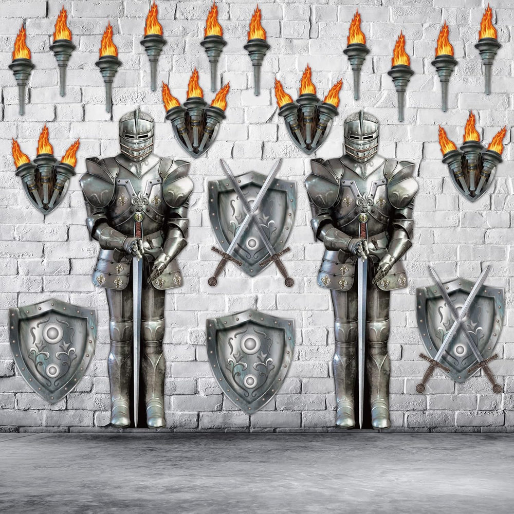 Honoson 20 Pcs Medieval Party Decorations 6 Feet Knight Castle Decorations