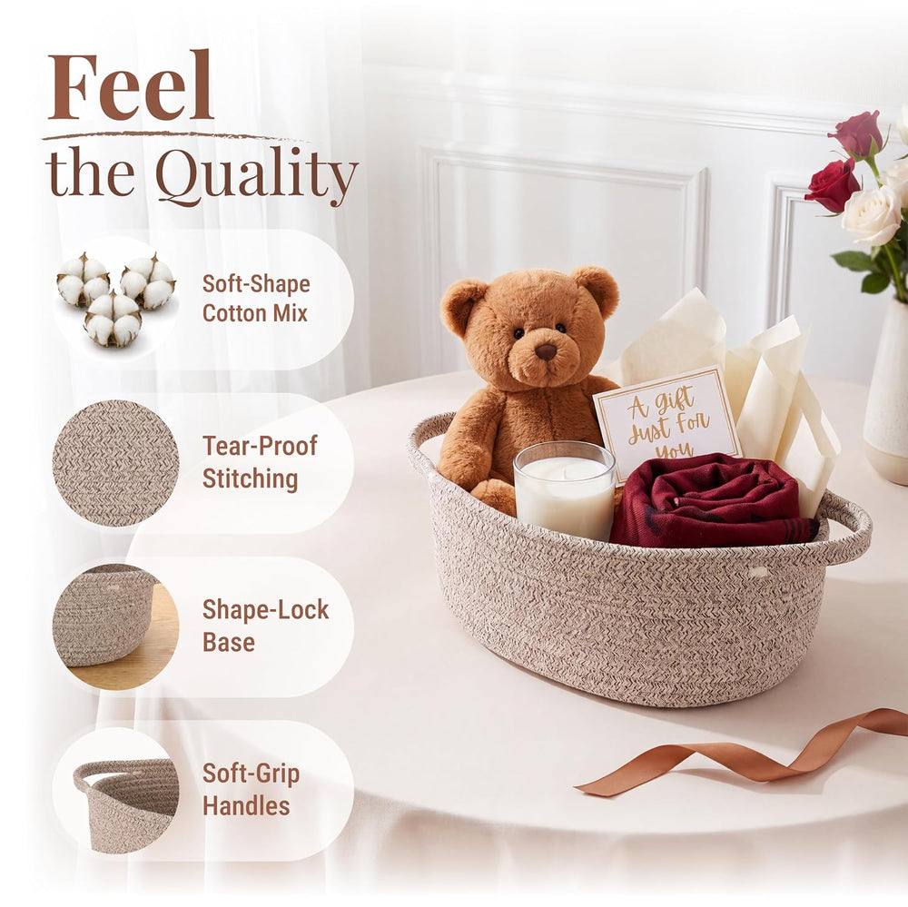 6 Pack Small Woven Gift Baskets Empty to Fill, Cute Gift Basket