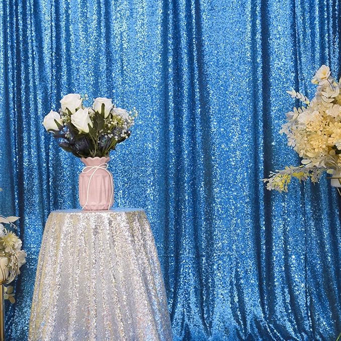 Eternal Beauty Turquoise Sequin Backdrop, 10x10 Ft Glitter Background Curtains for Shimmer Photography Party Wedding Birthday Back Drop Decor