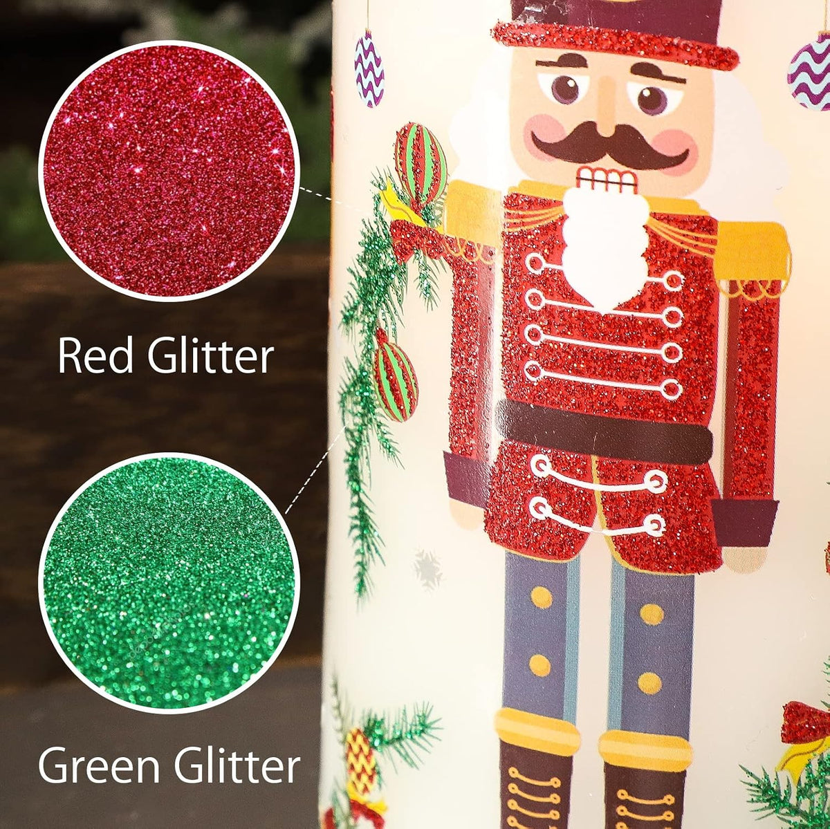 flameless christmas candles battery operated, realistic flickering flameless showing dimensions