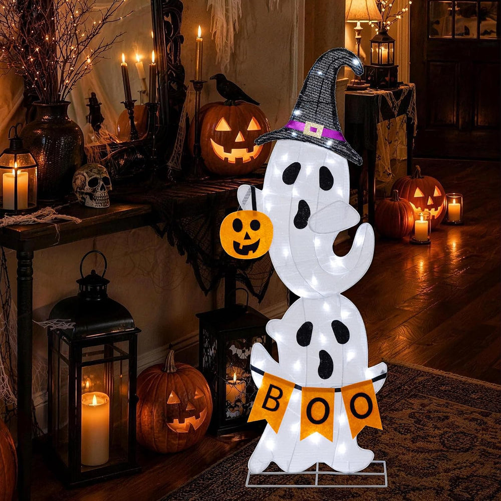 36" Lighted Halloween Ghost Decorations with 35 LED