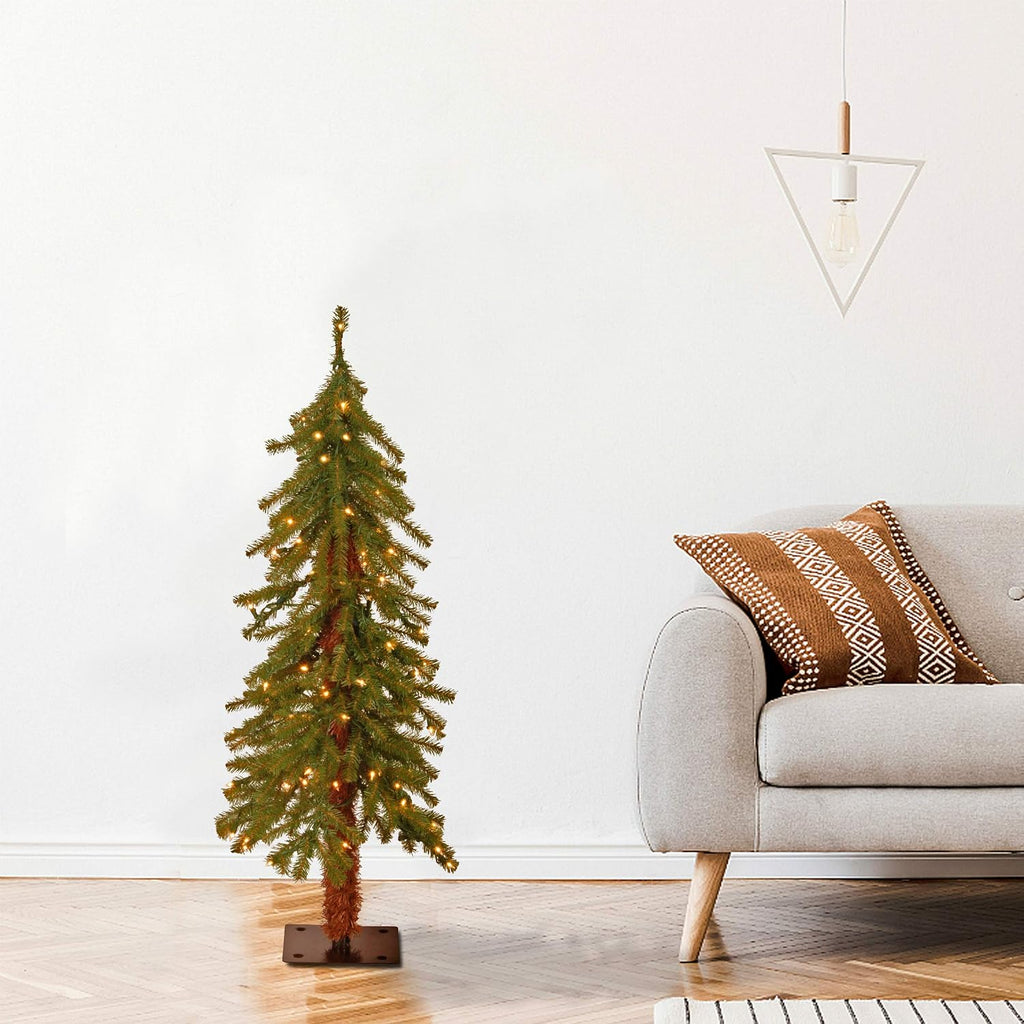 national tree company 3ft pre-lit hickory cedar mini, close-up detail