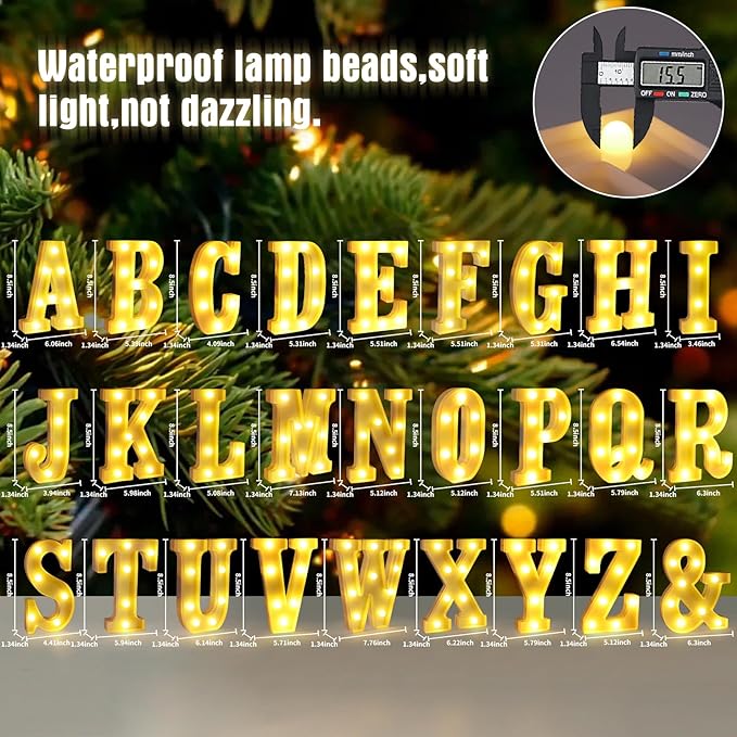Light Up Letter H,LED Sign Marquee Letters 26 Alphabet for Party Birthday Name,Wedding,Christmas Decorations,Personalized Name Sign Letters for Centerpieces Table and Wall Decor
