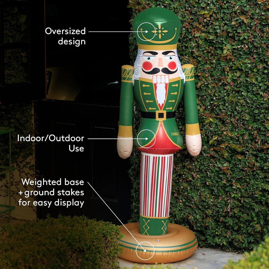 funboy 5 ft giant inflatable classic nutcracker, outdoor, side view
