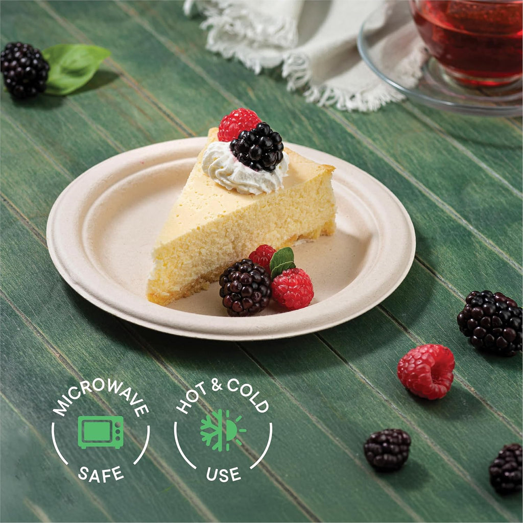 100% compostable paper plates 7 inch [1000 count], side view