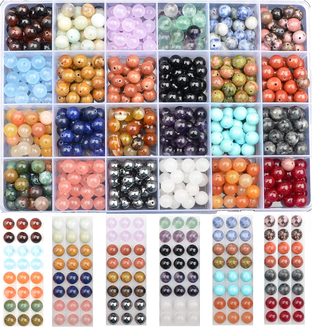 8mm natural mixed materials gemstones beads tiny spacer showing dimensions