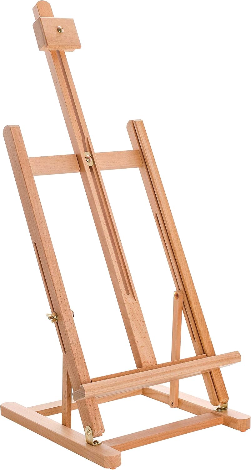 U.S. Art Supply 38" High Wooden H-Frame Studio Tabletop Easel for Painting