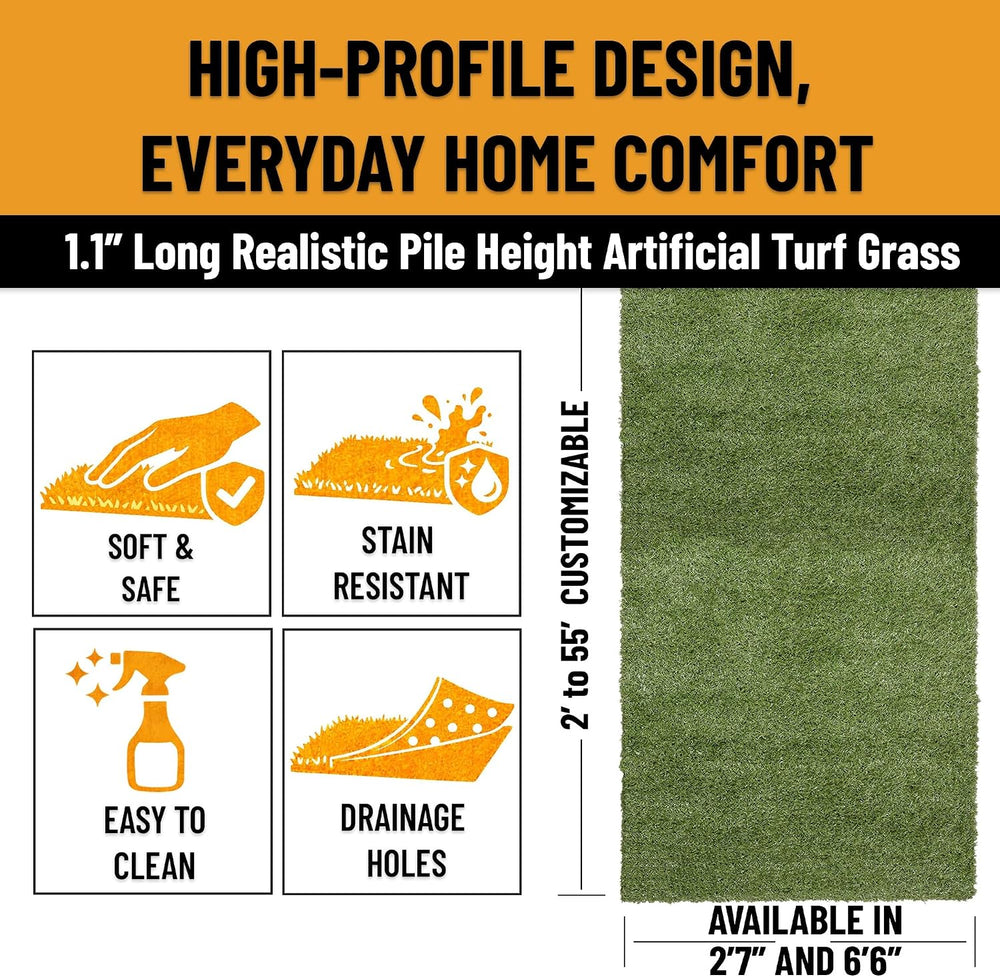 Ottomanson Artificial Grass Runner Natural 31" x 52'