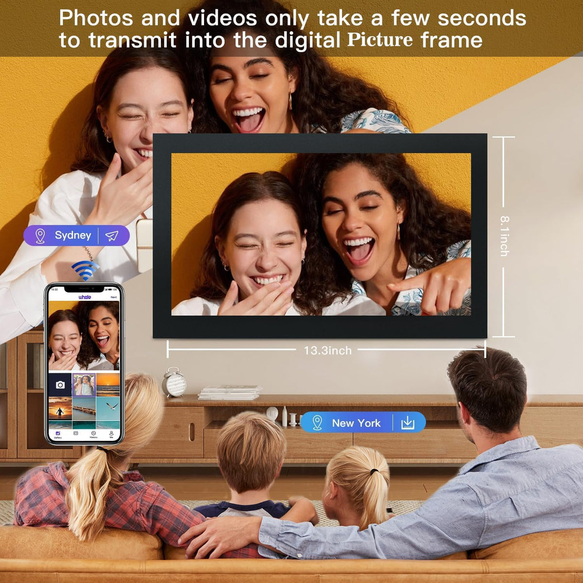 Glusine Digital Photo Frame with 15.6 Inch Touch Screen
