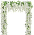 U'Artlines 10Pcs 7.2 Ft/Piece Artificial Wisteria Garland White