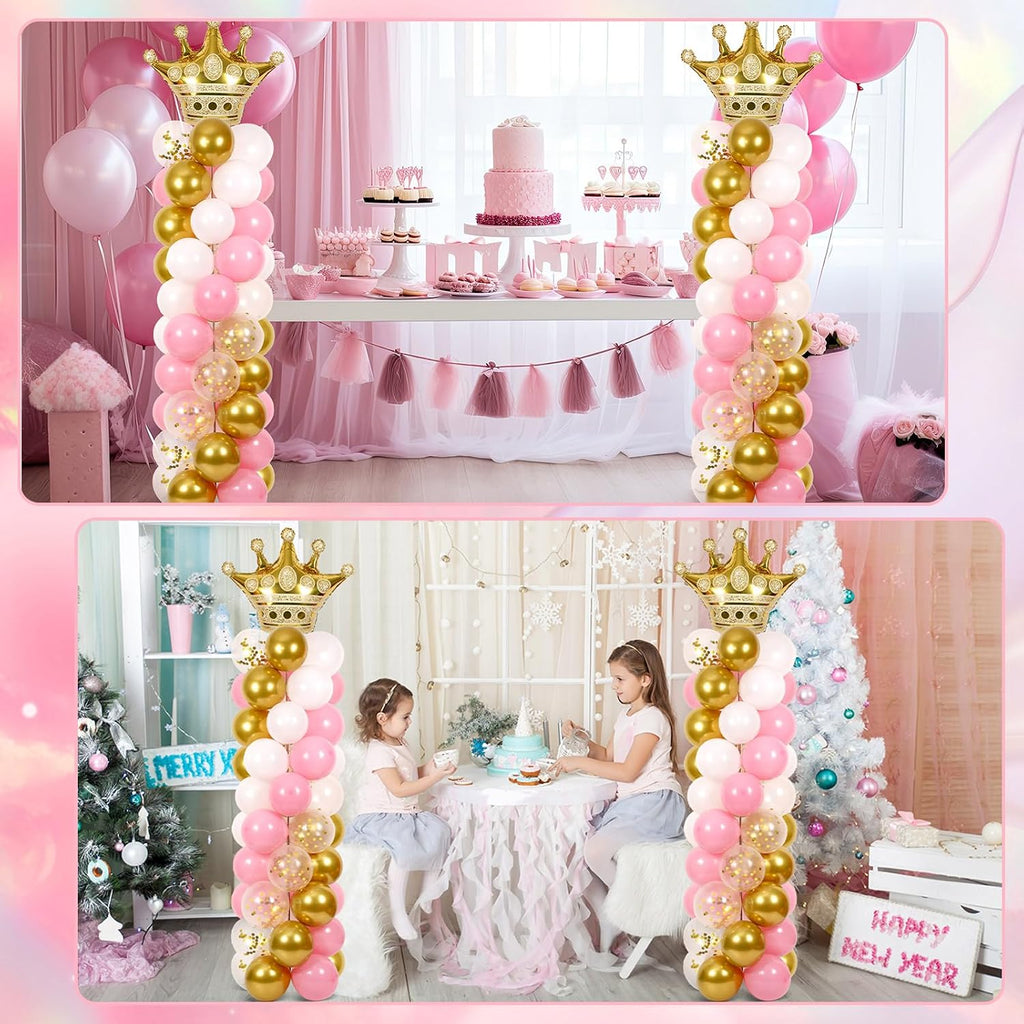2 Sets Princess Balloon Column Stand Kit Adjustable Princess Balloon Decor