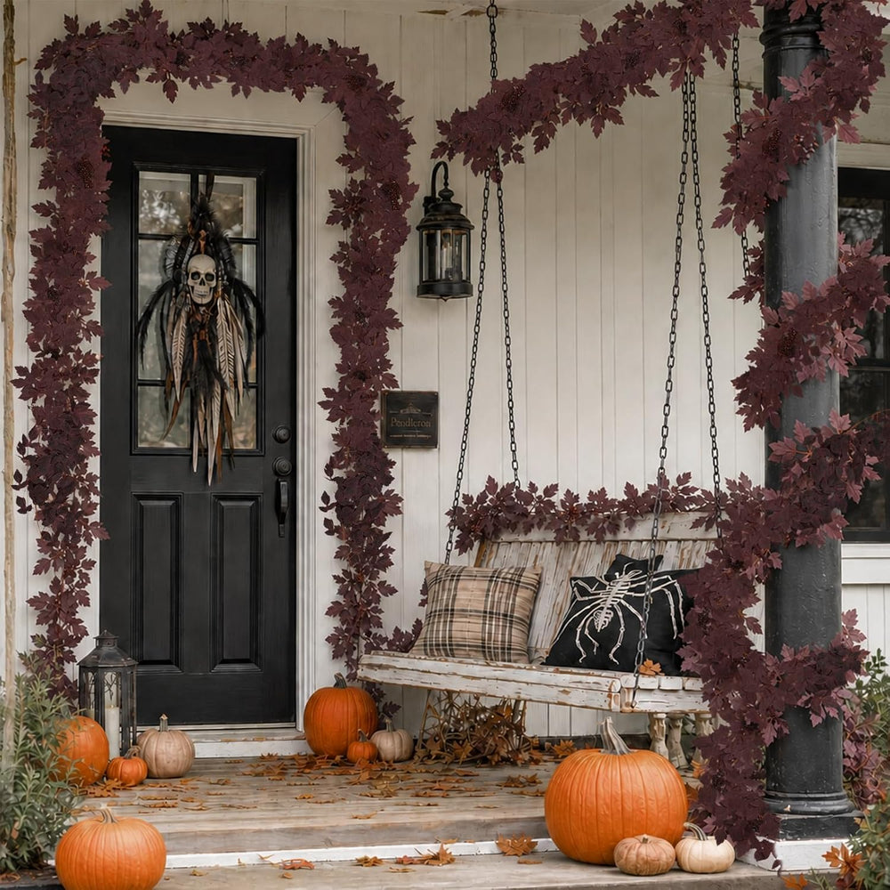 Mega-L Halloween Garland, 2 Pack Purple Grape Leaf Garland Halloween Decor