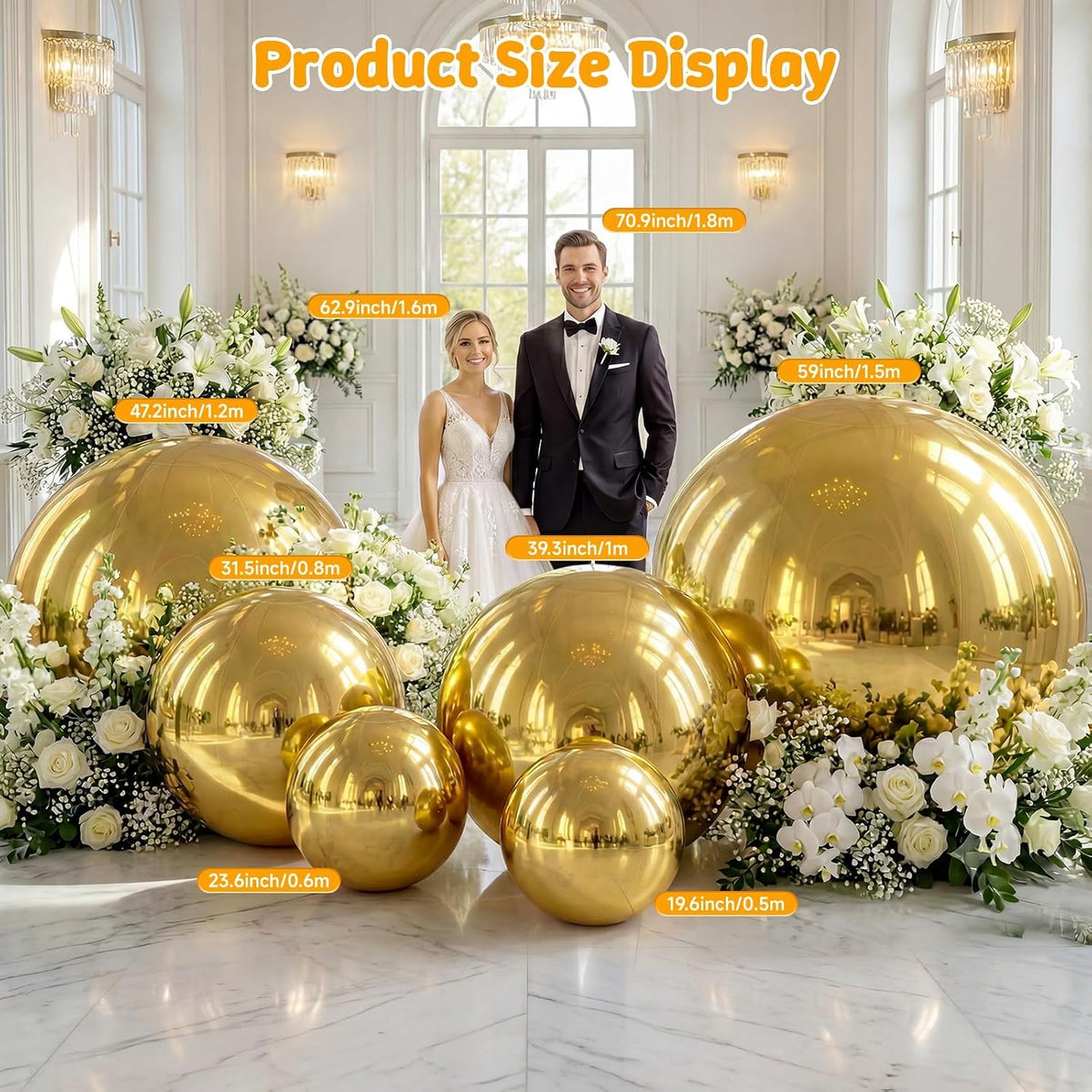 gold inflatable mirror ball set,reusable pvc mirror balls, package contents