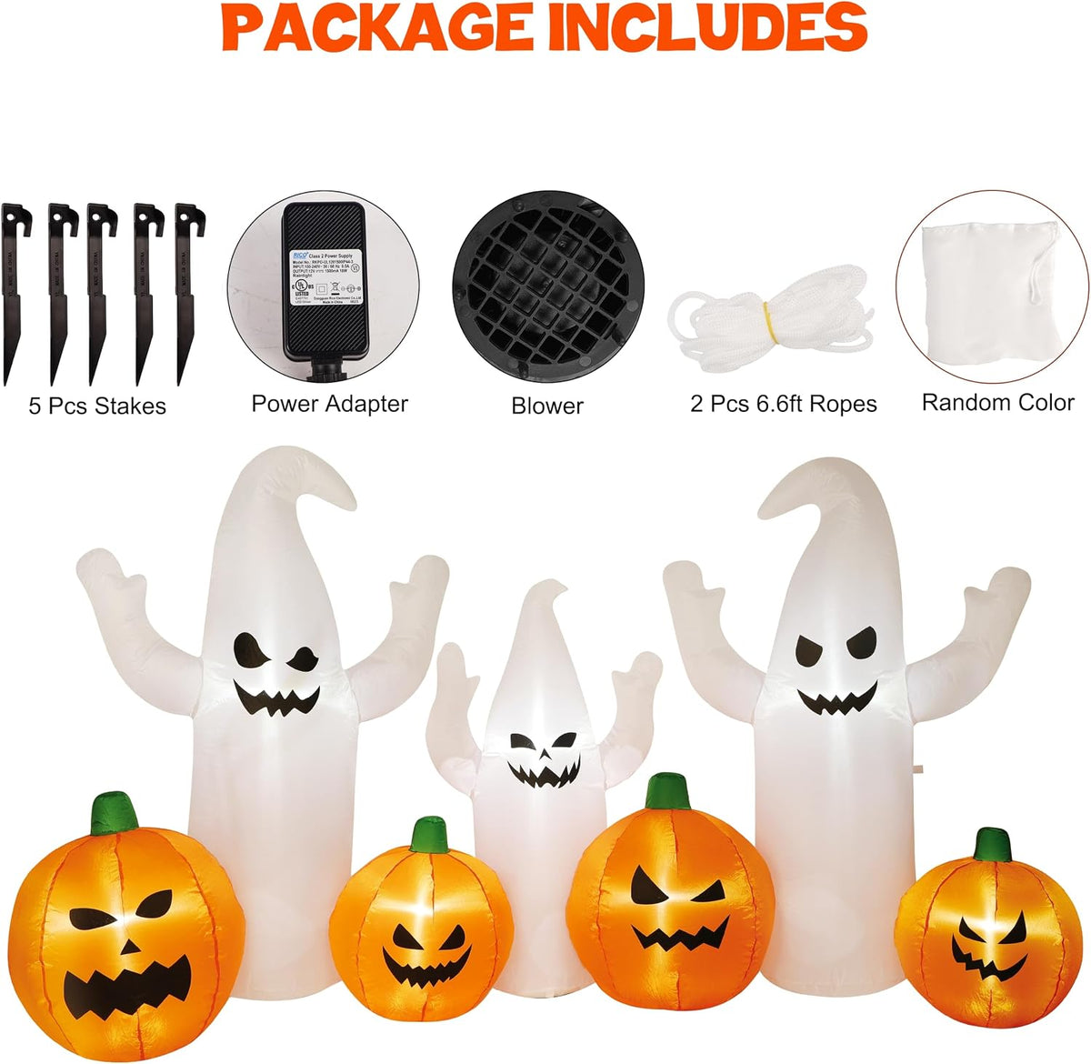 sand mine 8 ft long lighted halloween inflatable shown in use