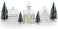 Mark Feldstein White Porcelain Christmas Village Figurines, 7 Pc, 5 in