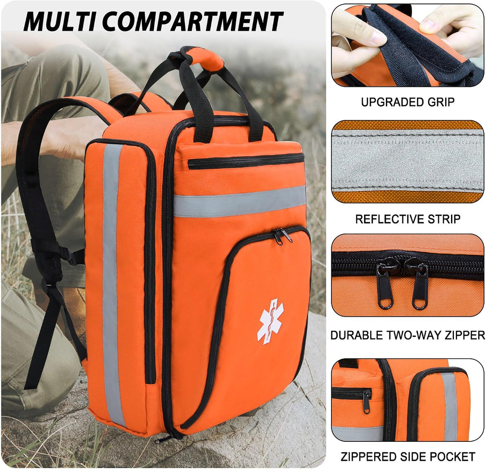 First Aid Backpack Empty,First Aid Medical Backpack,EMS EMT First Aid Bag Emp...