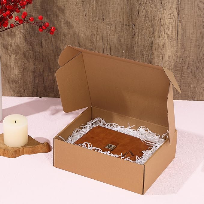 Qilery 100 Pcs Shipping Boxes Cardboard Gift Corrugated Cardboard Brown Boxes Mailer Packaging for Mailing Small Business Present (12 x 9 x 4 Inches)