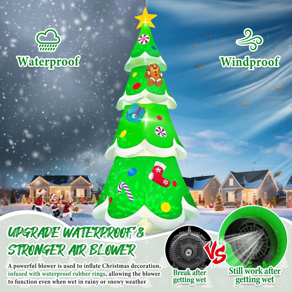20ft christmas tree inflatable, kalolary giant christmas yard showing dimensions
