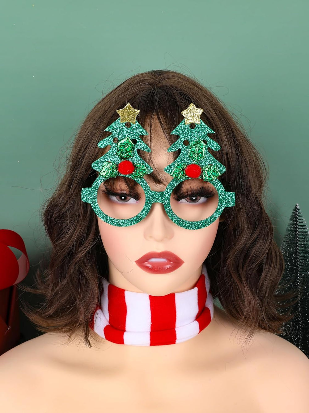 100 Pcs Christmas Glasses, Christmas Glasses for Adults, Christmas Accessorie...