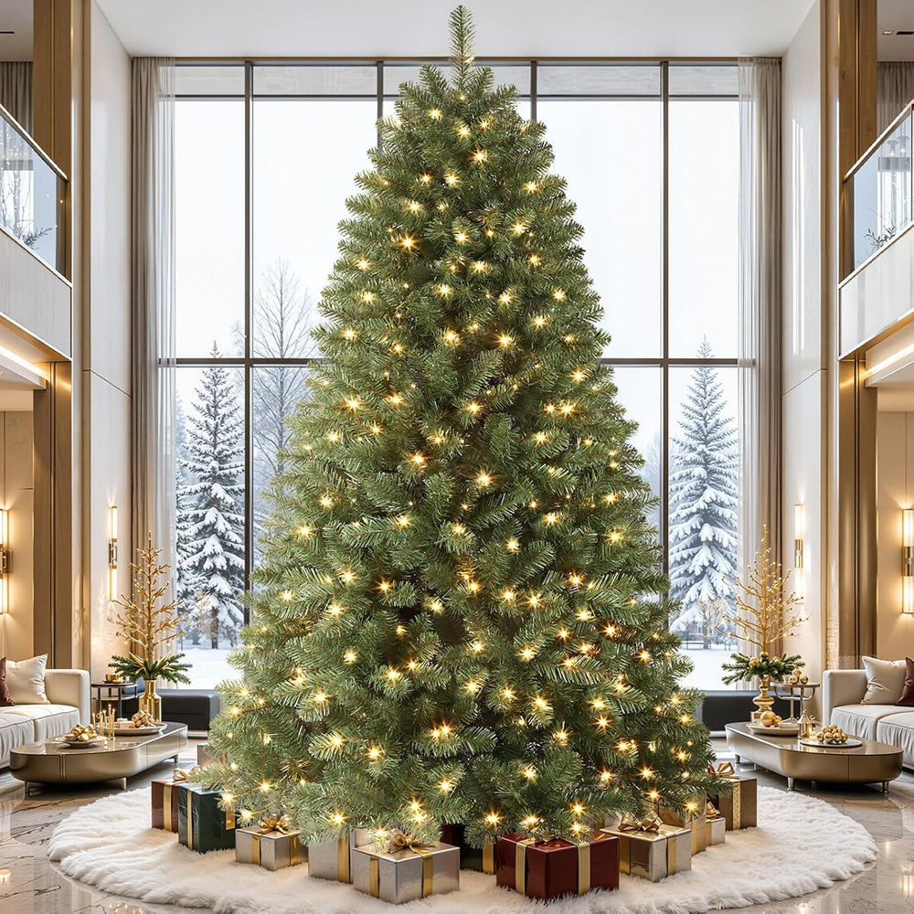 SHareconn 10ft Prelit Artificial Classic Spruce Christmas Tree