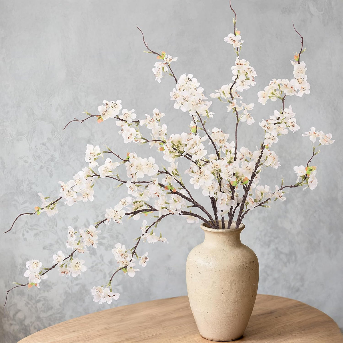INXUGAO Artificial Cherry Blossom Branches Decor 6 PCS Fake Flowers Indoor