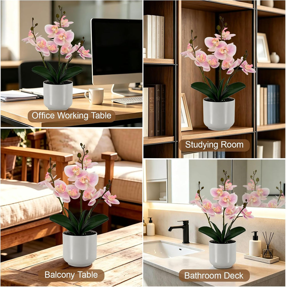 Faux Orchid 17.5” Tall Artificial Flower Indoor for Home Decor