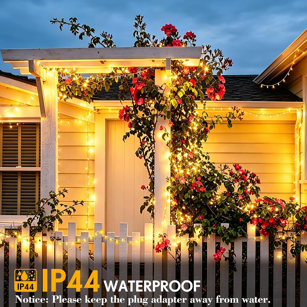 200 ft 500 led christmas lights outdoor fairy shown in use