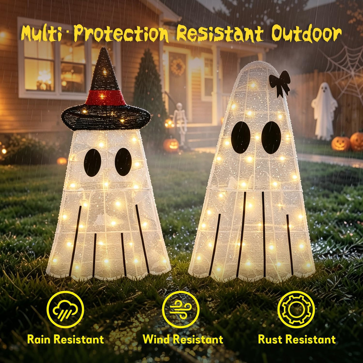 30inch halloween decorations outdoor light up ghost decor, package contents