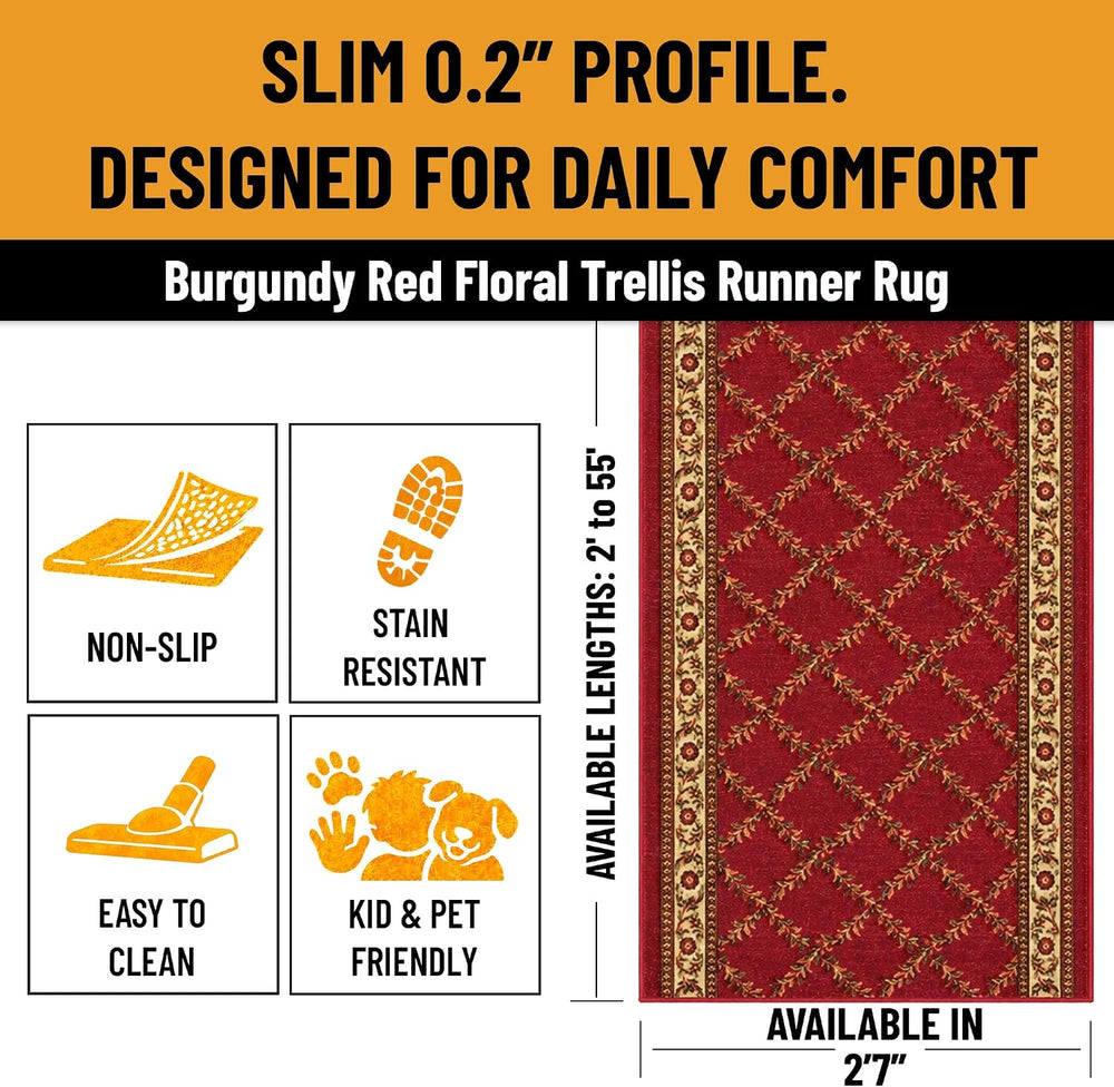 Ottomanson 3x14 Hallway Runner Rug – Non-Slip Kitchen Rugs