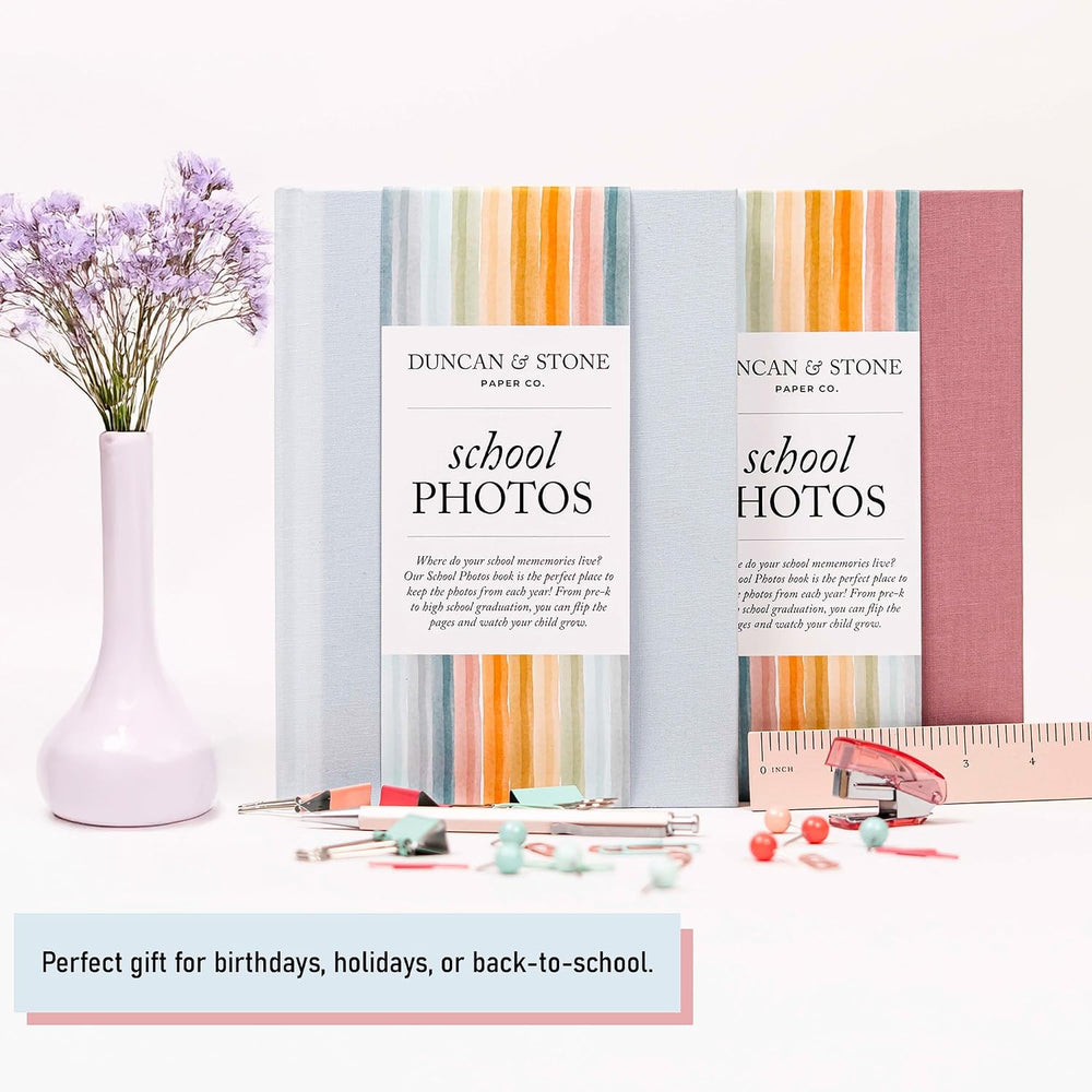 Duncan & Stone School Memory Book PreK-12 Photo Album, Mauve, 70pg