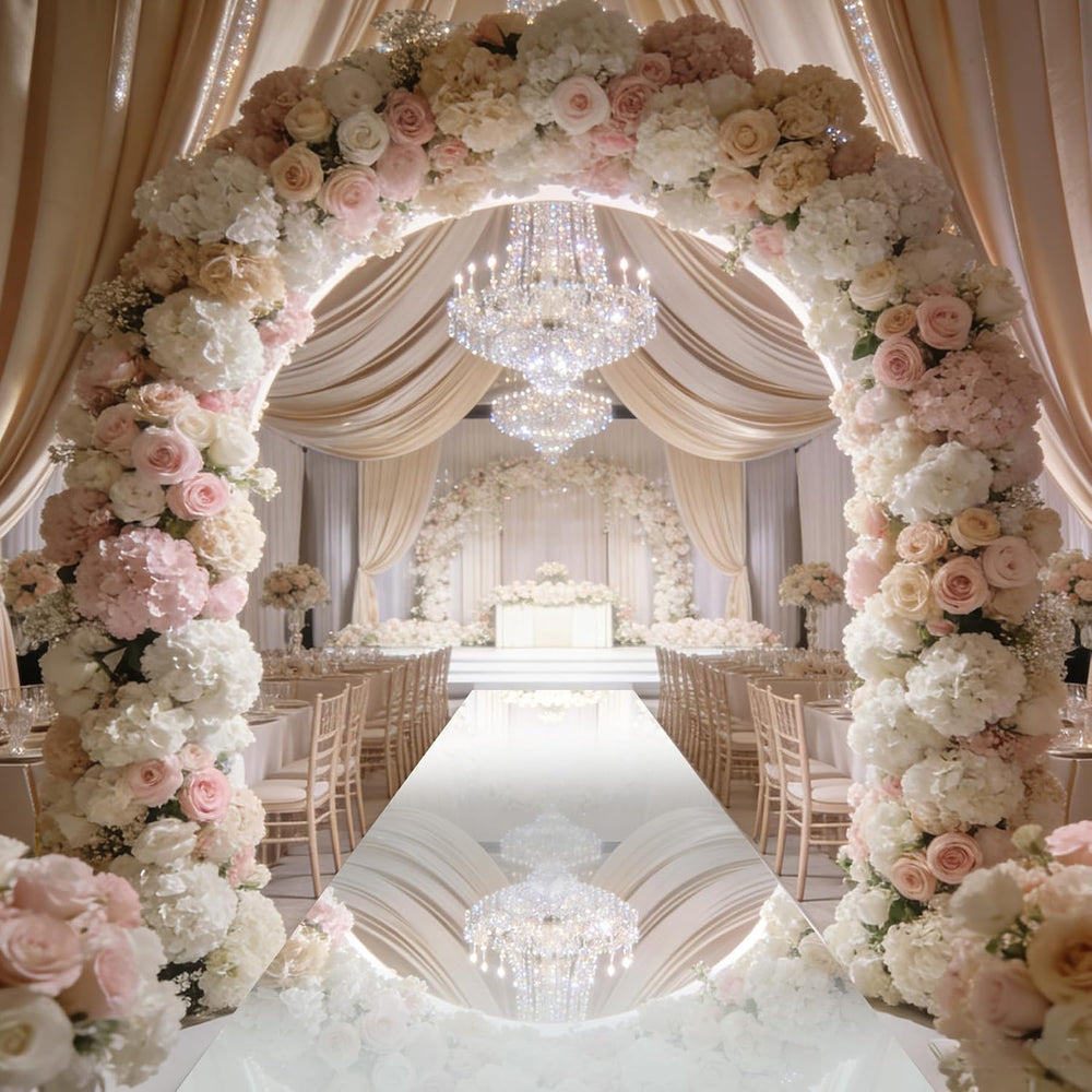 3.3x32.8ft Mirror Rug Aisle Runner for Wedding,Double Sided Bright Reflective...