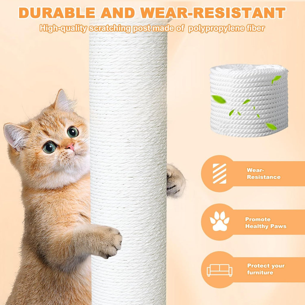 46" indoor&outdoor cat tower,weatherproof cat condo with scratching showing dimensions