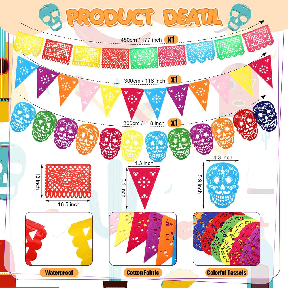 Janinka 78 Pcs Dia De Los Muertos Altar Decoration Set, Black, Lighted