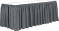 Ultimate Textile Pleat Polyester Fabric Table Skirt - Machine Washable Flame Resistant with Clips for Events, Weddings & Trade Shows, Cut & Sewn in Paterson, NJ - Charcoal, 7' Shirred Pleat