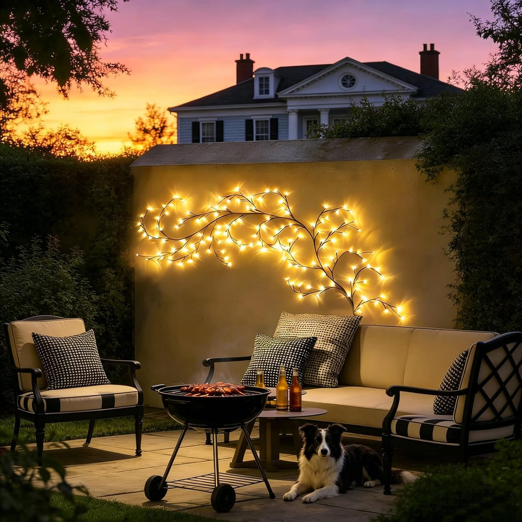 Solar Outdoor Willow Vine Light, 5.9ft 96LED Warm White Tree Branch Lights