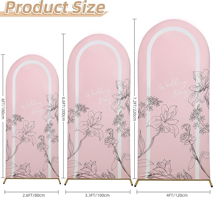 Wedding Arch Cover 6.6FT Spandex Arch Backdrop Cover Stretchy Backdrop for Wedding Birthday Party Decoration Baby Shower