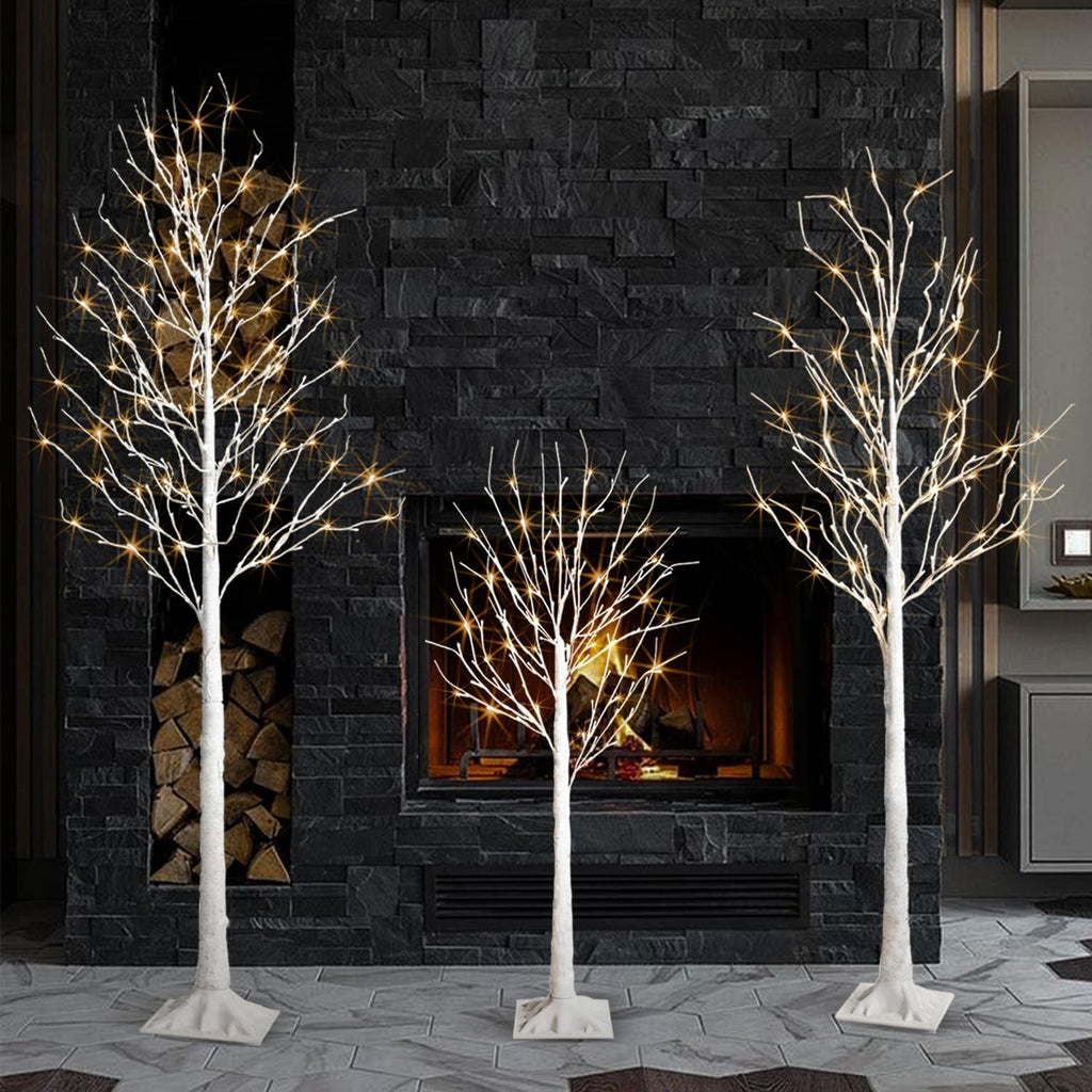 led birch tree light, 3pk (4ft, 6ft, 8ft), close-up detail