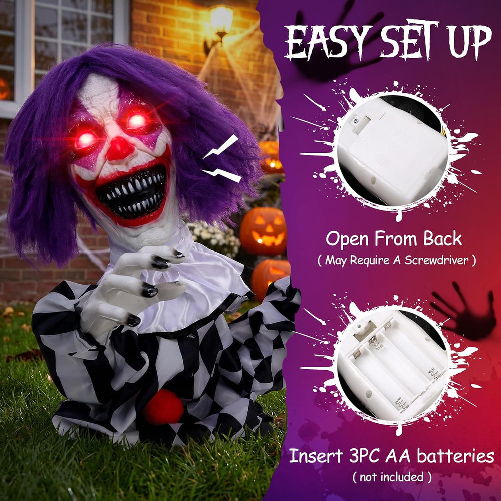 Halloween Skeleton Decor Decorations Outdoor Animated Scary Clown