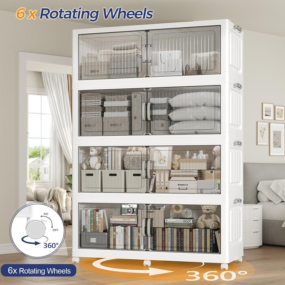 250Gal Extra Large Stackable Storage Bins with Lid, 1000QT Foldable Collapsib...
