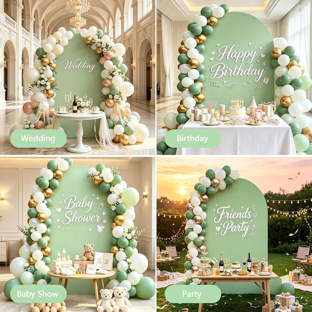 7.2FT Arch Backdrop Stand and Green Cover Set,Balloon Arch Stand